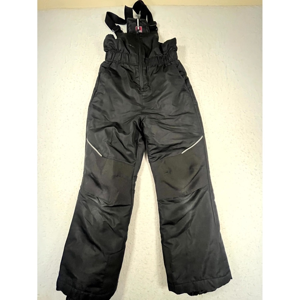 Swiss Tech Snow Bib Overall Kids M(7-8) Black Lined Insulated Windproof Winter